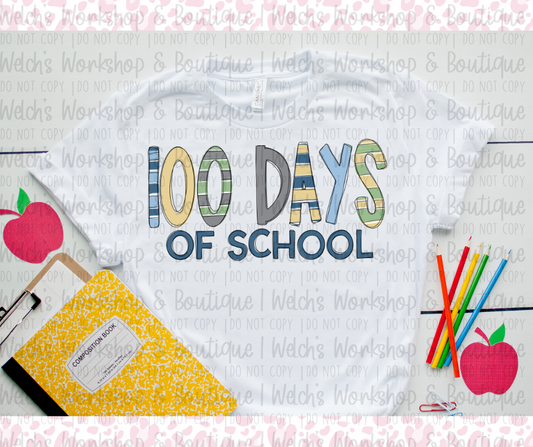Blue Stripe 100 Days of School