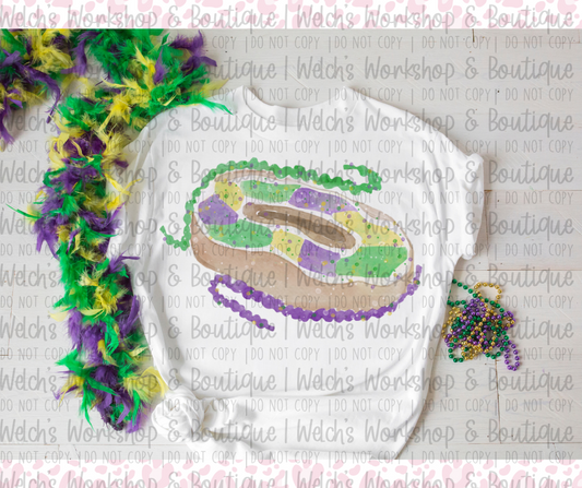 Mardi Gras Watercolor King Cake